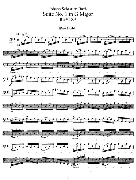 bach cello suite sheet music